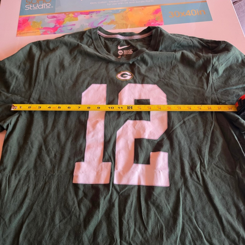 Nike Green Bay Packers Aaron Rodgers 12 Mens XXL Green Short Sleeve T-Shirt NFL - Picture 6 of 6